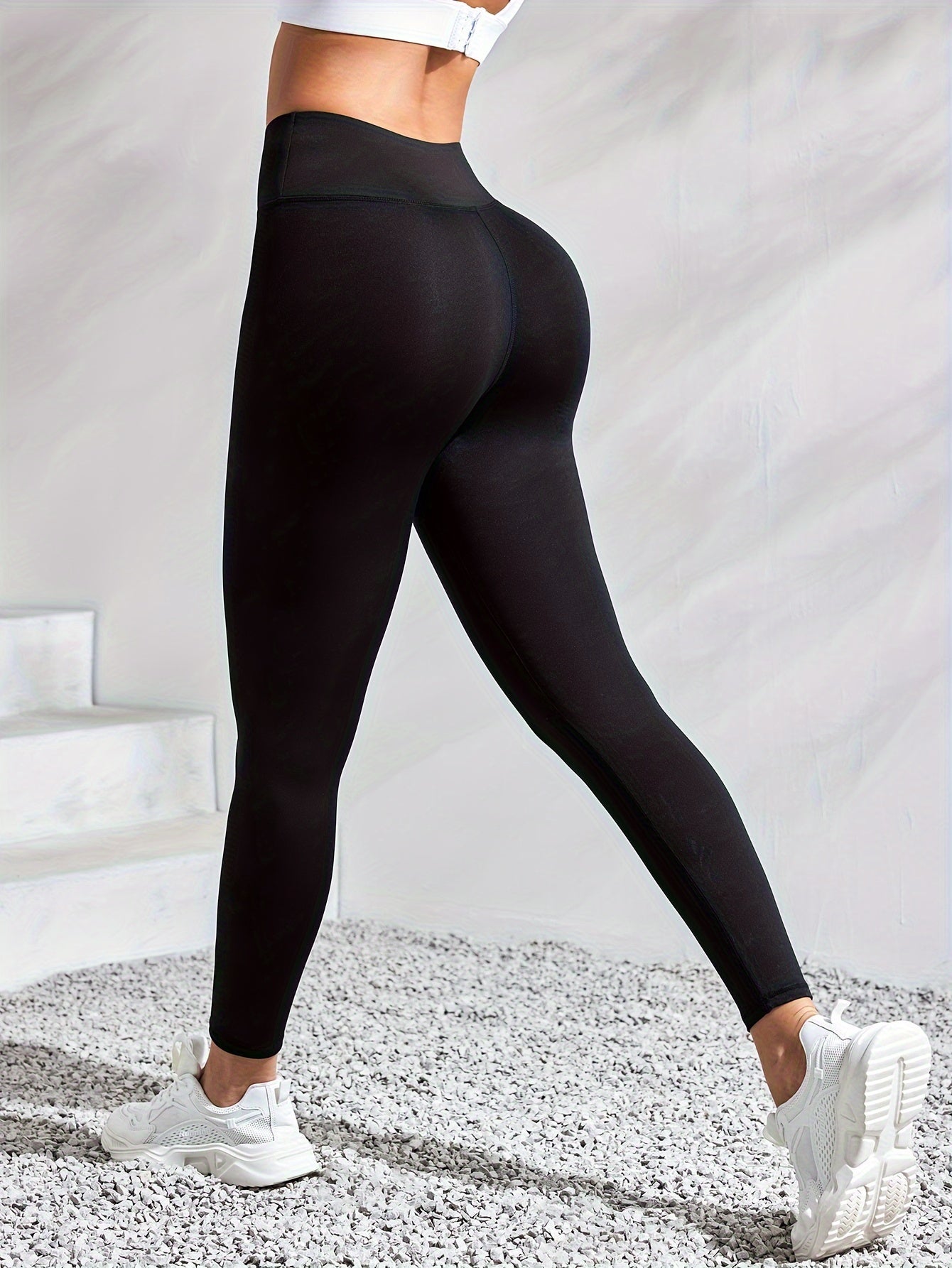 Naisten korkeavyötäröiset joogaleggingsit ainutlaatuisella kasvonaamiokuviolla, joustavat kuntoilutrikoot kuntosalille