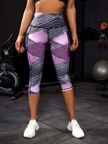 Yoga Futuristic Women'S Summer Printed Athletic Leggings