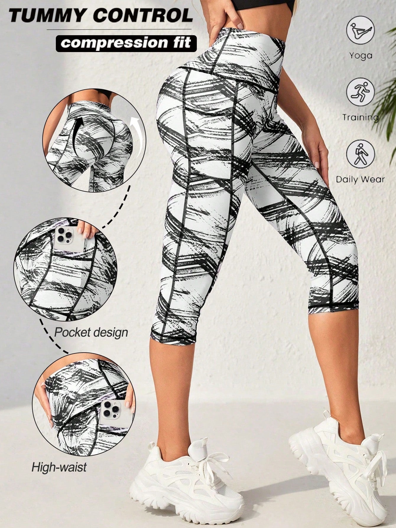 Yoga Futuristic Women'S Summer Printed Athletic Leggings