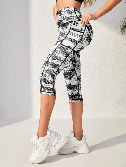 Yoga Futuristic Women'S Summer Printed Athletic Leggings