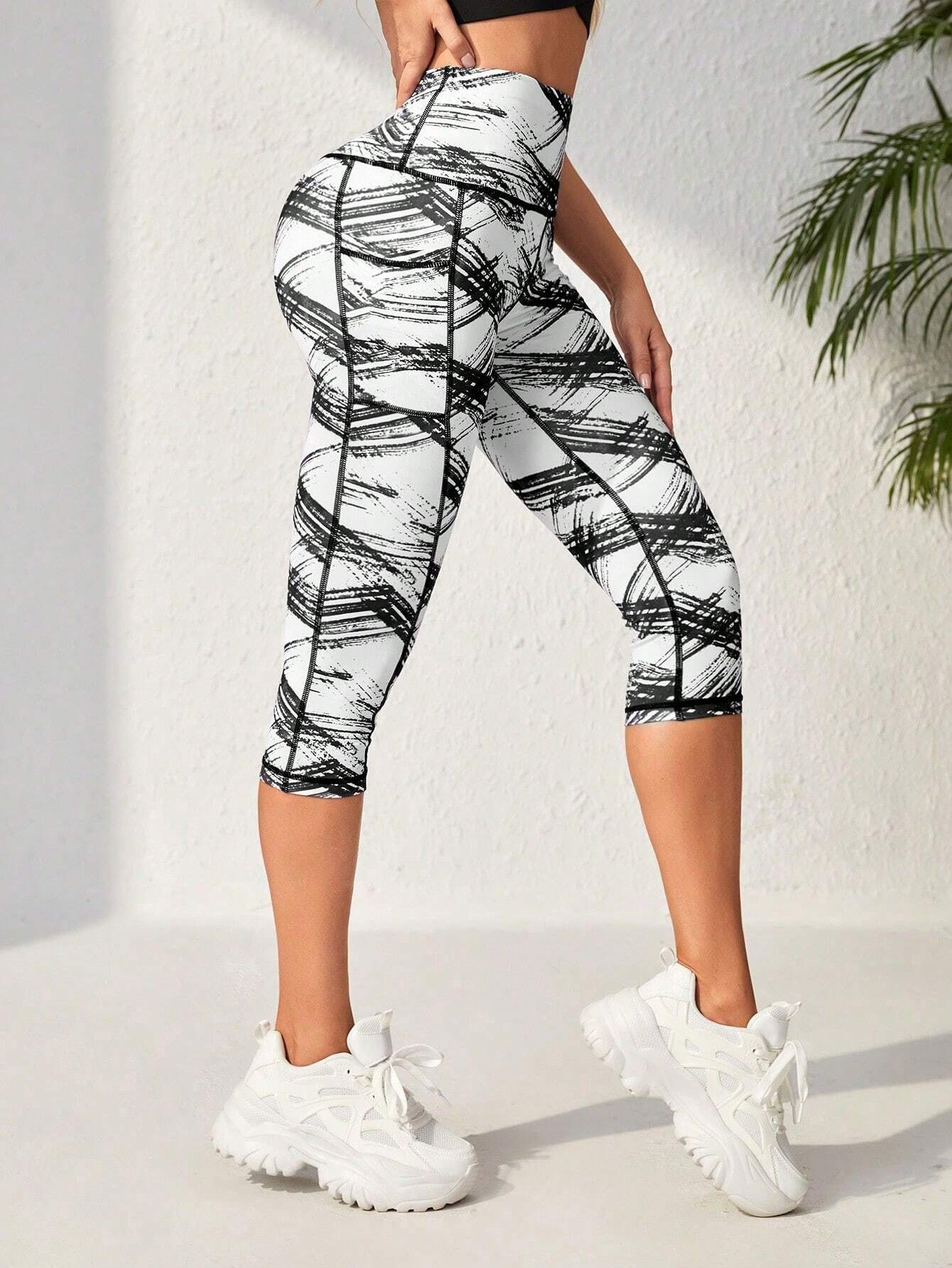 Yoga Futuristic Women'S Summer Printed Athletic Leggings