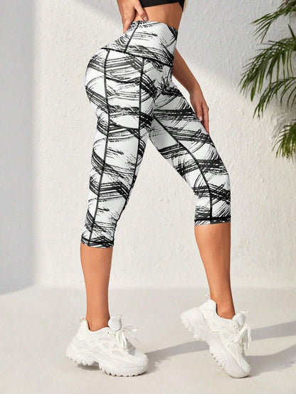 Yoga Futuristic Women'S Summer Printed Athletic Leggings