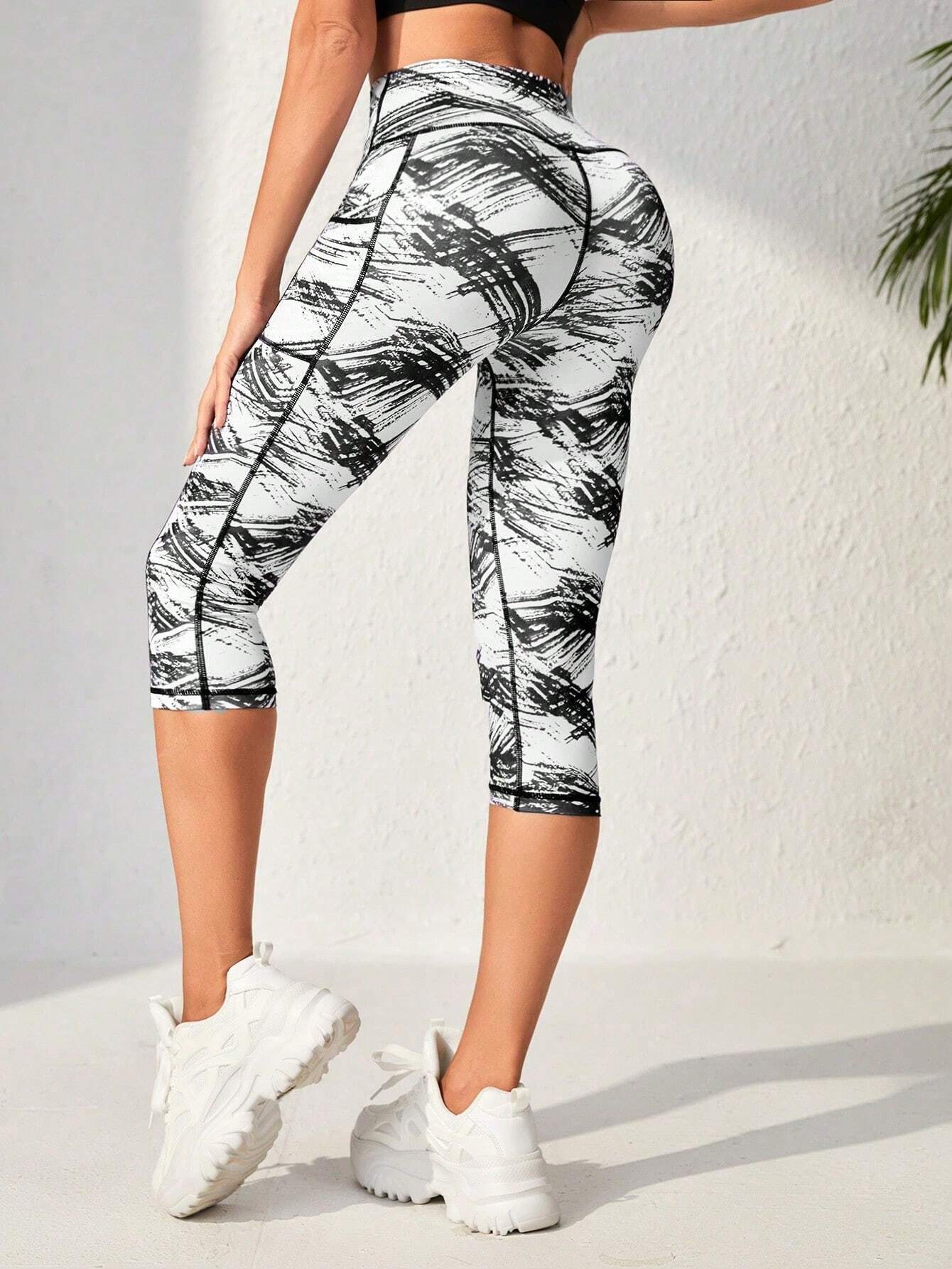 Yoga Futuristic Women'S Summer Printed Athletic Leggings