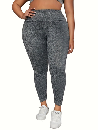 Women's Plus Size High Waist Leggings - Soft Tummy Control Workout and Yoga Pants, Activewear for Spring and Fall