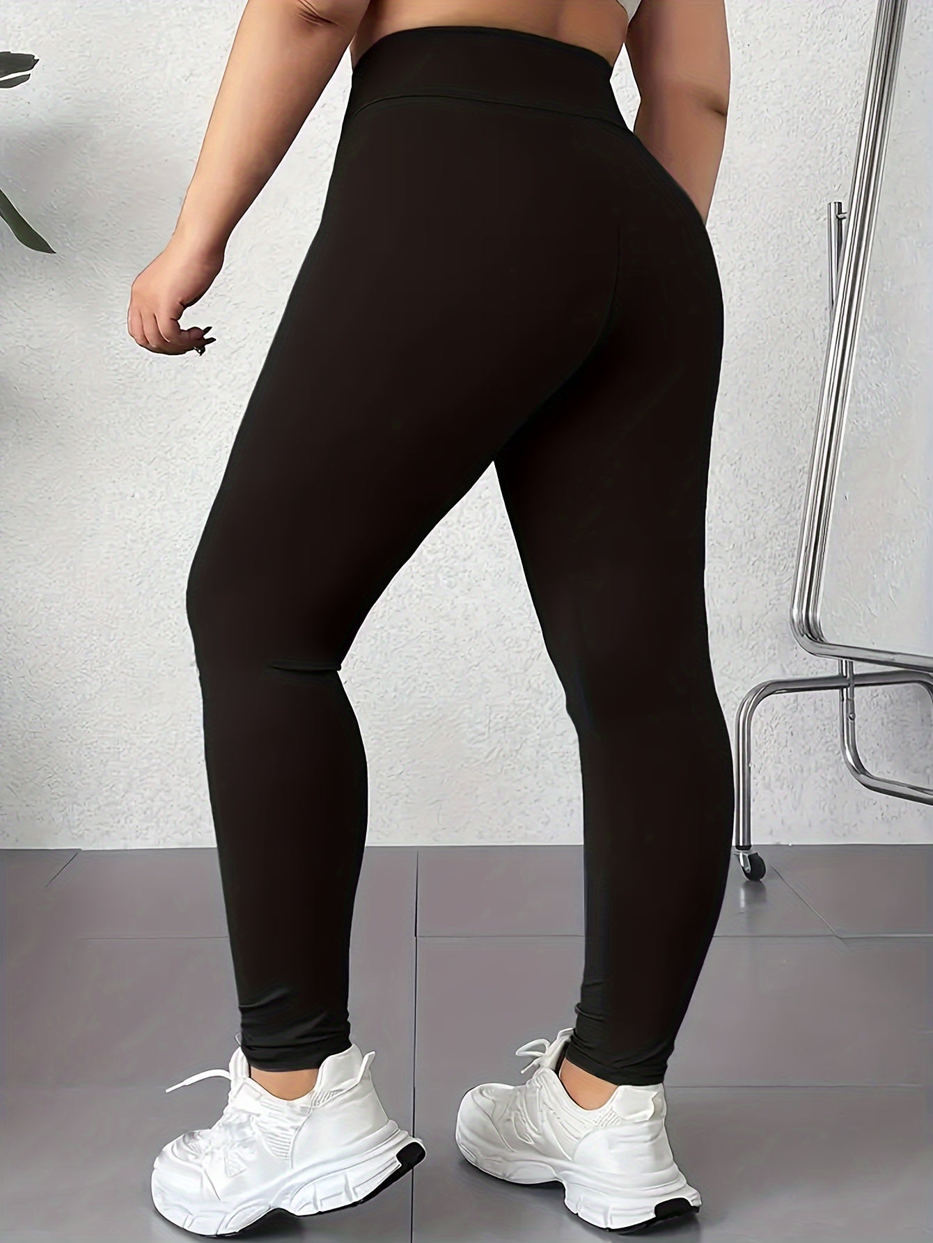 Women's Plus Size High Waist Leggings - Soft Tummy Control Workout and Yoga Pants, Activewear for Spring and Fall
