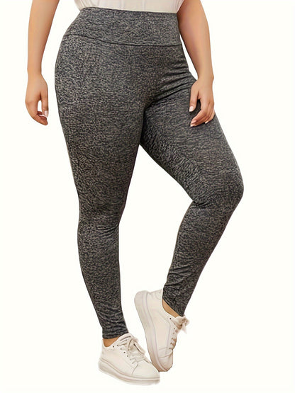 Women's Plus Size High Waist Leggings - Soft Tummy Control Workout and Yoga Pants, Activewear for Spring and Fall